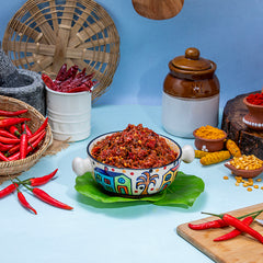 RED CHILLI PICKLE (PANDU MIRAPAKAYA)